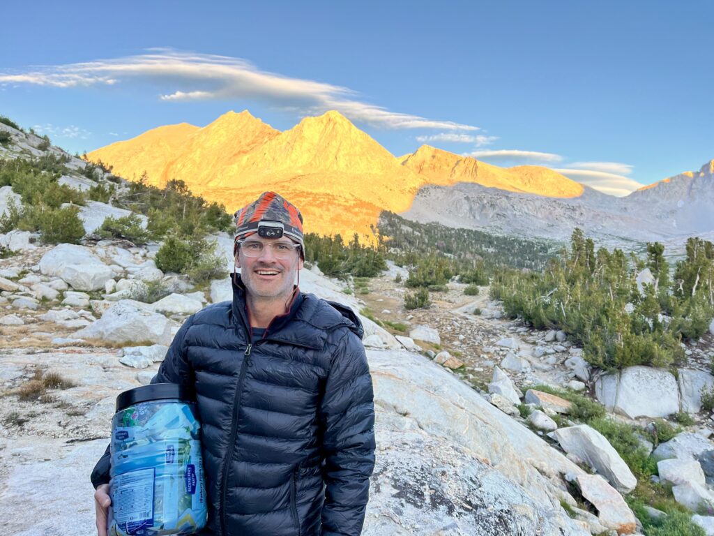 Jim poses with some alpenglow.