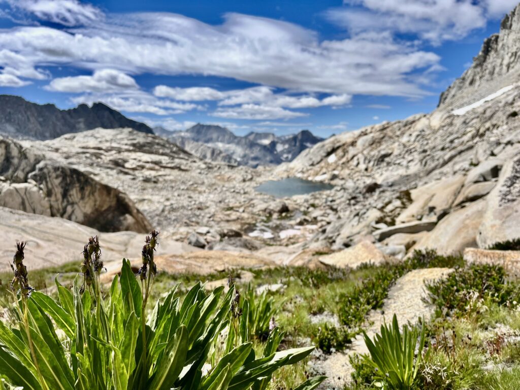 Looking back from the Potluck Pass ascent.